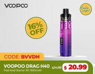 Now Pay $20.99 for VOOPOO Drag H40 Pod Mod Starter Kit 1500mAh
