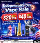 Celebrate Independence Day with Up to $40 OFF – Vapesourcing deal