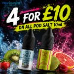 4 For £10 | Pod Salt 10ml Nicotine Salt E-liquid