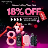 VapeSourcing UK Best OFFER! 18% OFF Sitewide For Women’s Day Vape Sale