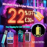 22% off £30+ for Black Friday & Cyber Monday Vape Sale