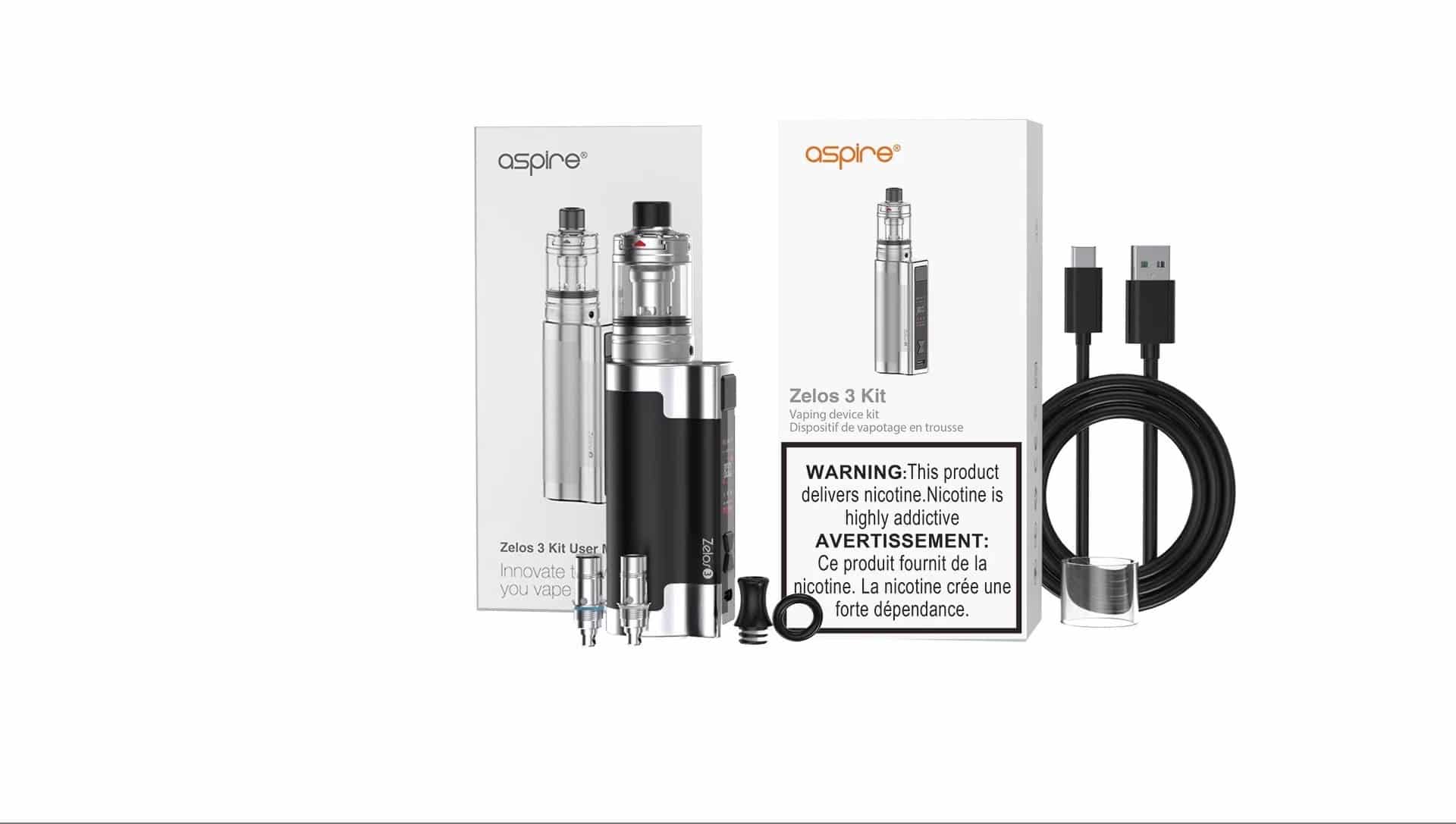 Aspire Zelos 3 mod kit content