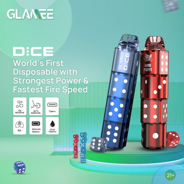 Glamee DiceWorld’s First Disposable Vape with Strongest Power