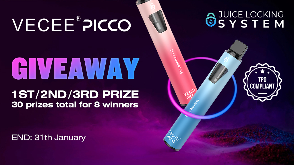 VECEE PICCO engangs vape giveaway banner